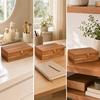 Acacia Wood Keepsake Box Decorative for Wedding Memories, Graduation Mementos