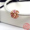 Real 100% 925 Sterling Silver Colorful Rainbow Pendant & Dream Catcher Heart Charm Fit Fashion 3mm Bracelet Romantic Gift