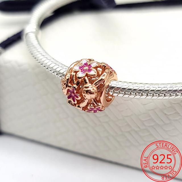 Real 100% 925 Sterling Silver Colorful Rainbow Pendant & Dream Catcher Heart Charm Fit Fashion 3mm Bracelet Romantic Gift