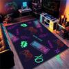 Bunter Gaming-Thema Teppich Lebendiges Joystick & Maus Design Teppich Rutschfeste Große Bodenmatte für Wohnzimmer & Schlafzimmer Modisch