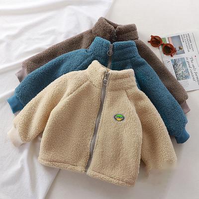 Autumn Winter Children's Lamb Fleece Coat Plush Thickened Cotton Coat Boys Girls Plushed Warm Jackets