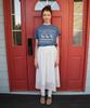 RONRON Sheer Pattern String Long Skirt Clover White