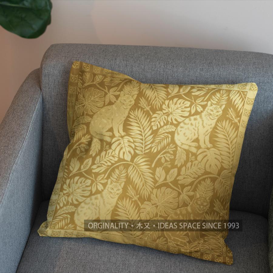 2D Tropical Cats Pattern Decorative Pillow Cover Pattern Cushion Cover Suitable For Sofa Bedroom Car Pillow Cover