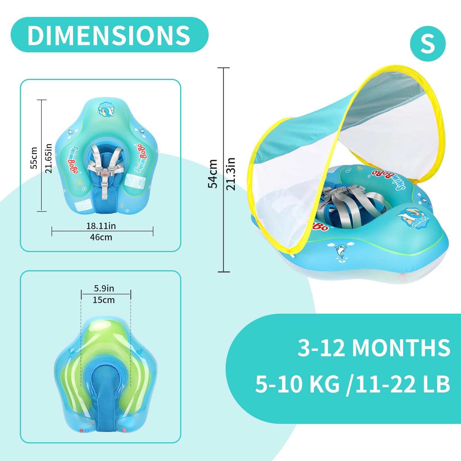 Swimbobo Новый Улучшенный Надувной Круг для Плавания Детей с Навесом Надувной Плавающий Круг для Младенцев Детский Круг для Плавания Летние Игрушки для Ванны