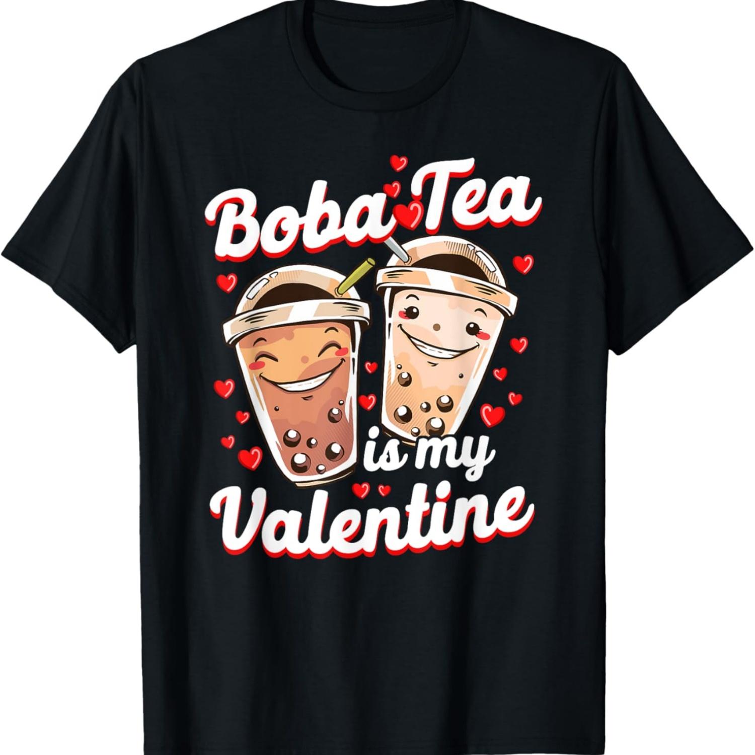 

Чай Боба - Мой Валентин Унисекс Футболка Черная Маленький S