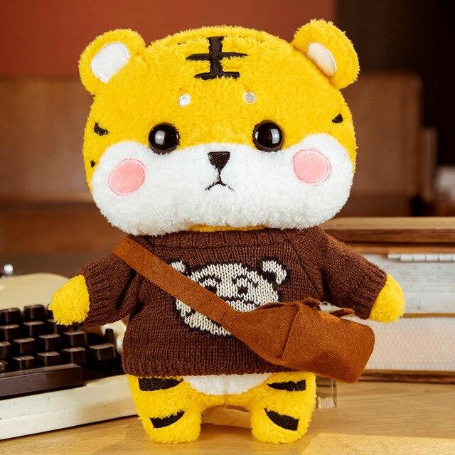 

Super Cute Tiger Plush Toys Kawaii Tiger with Glasses Sweater Backpack andHat Plushie Dolls Lovely Xmas Valentine S Gift Li Practical Use