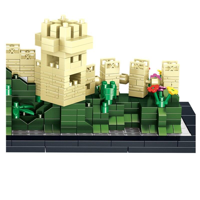 Lz8013 Mini Version of The Great Wall Micro Diamond Small Particles Assembled Creative Building Blocks Toy Model Christmas Gift