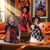 Halloween Witch Ornaments Spooky Witches Figures with Broomsticks Desktop Statue for Haunted House Party Decor