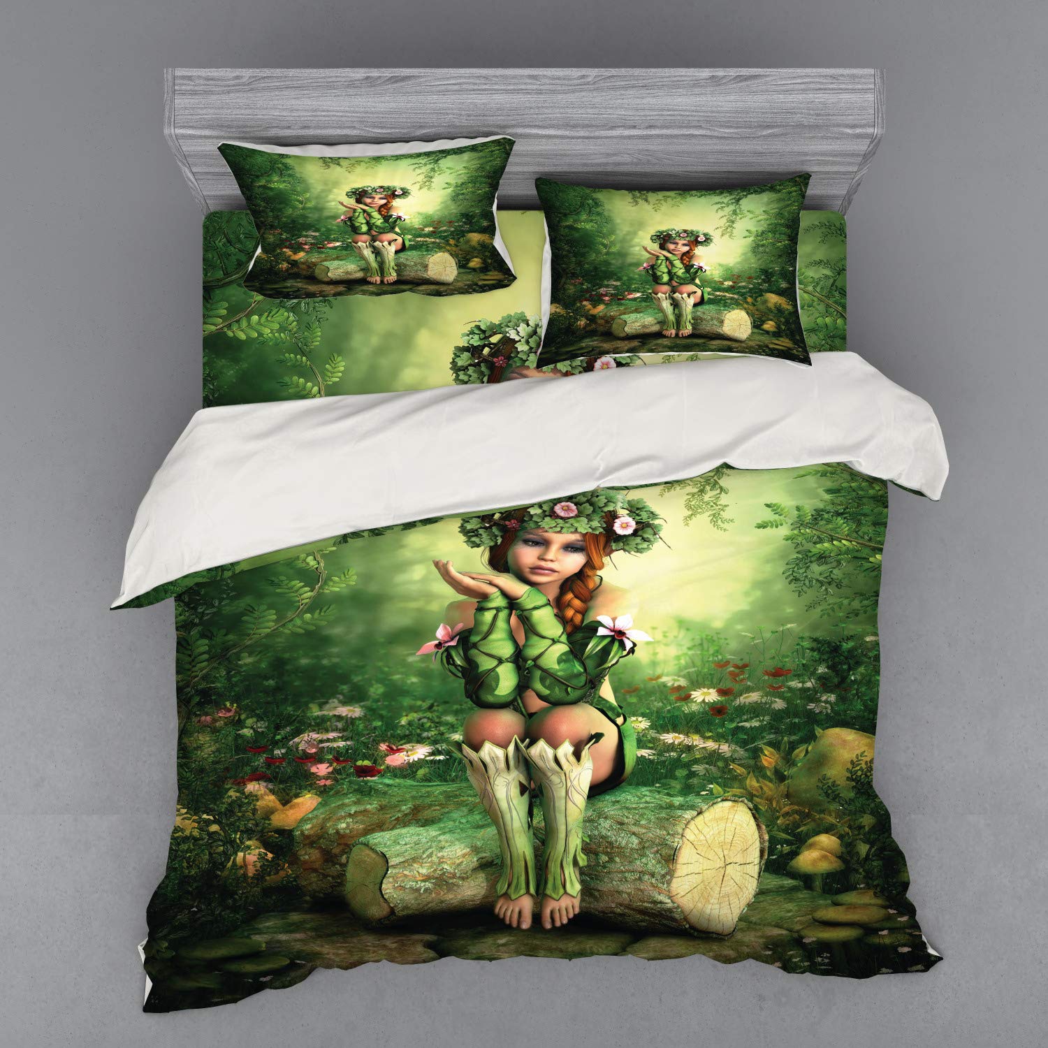 

Fairy Duvet Cover Set For Girls Queen Twin Size Lightweight Down Quilt Covers Bedroom Decor 2 Pillowcases 1 Duvet Cover No Quilt EU Single(135x200cm)