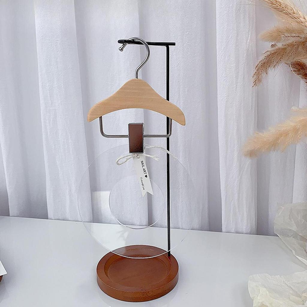 False Sample Display Stand Wooden Base Desktop Decoration Easy To Install Nail Accessories Placement