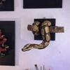 Gothic Accent Golden Ball Python Wall Art Realistic Reptile Themed Python Wall Ornament Lifelike Resin Artificial Python Statue