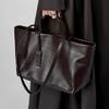 Commuter Texture Tote Bag Niche Design Soft Leather Shoulder Bag Large Capacity Cowhide Bag