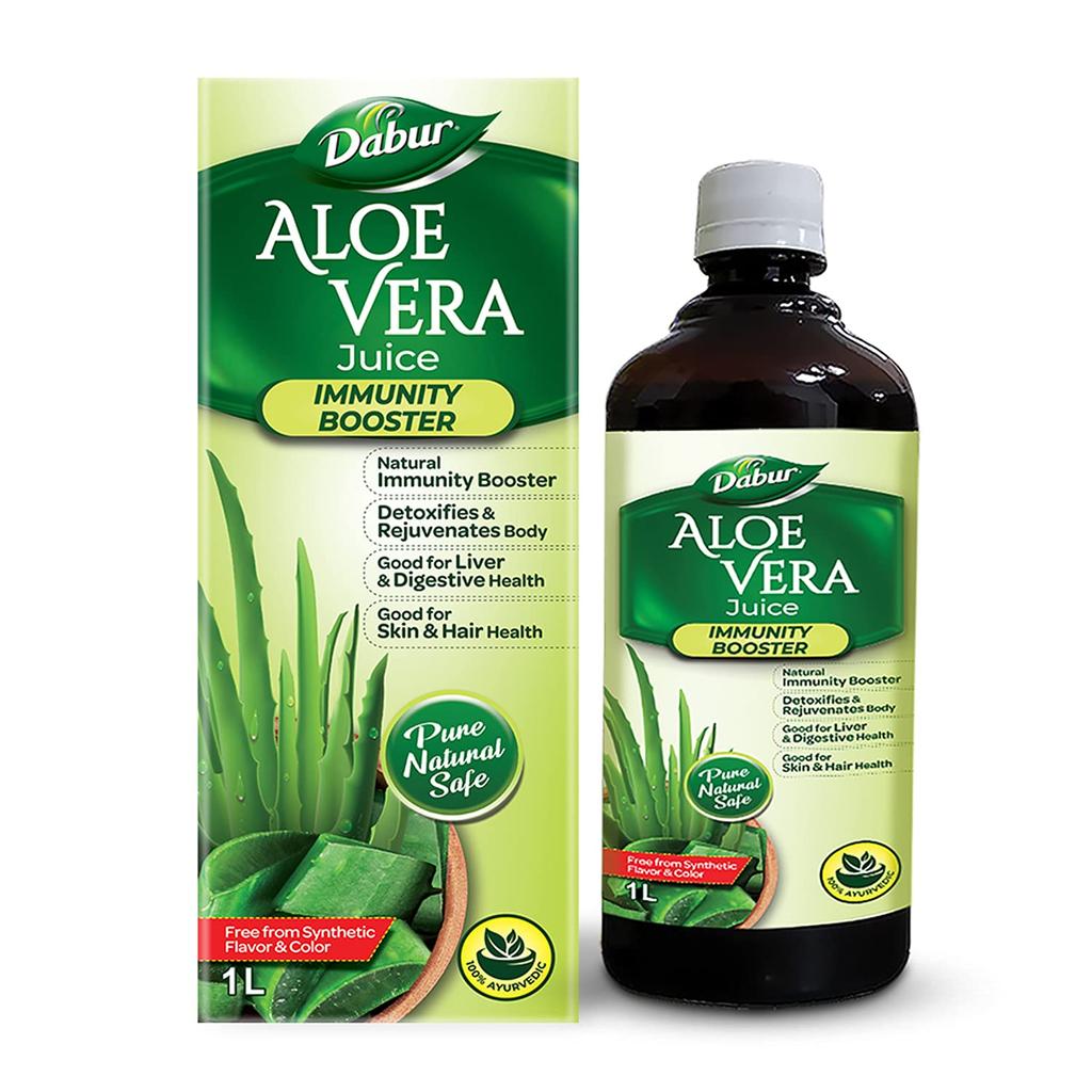 Dabur Aloe Vera Juice 1L Bottle | Natural Ayurvedic Health Drink For Skin, Hair, Digestion, Detox & Immunity Support