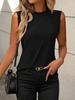 Summer New Loose Solid Color Women's Clothing Vest Crew Neck Sleeveless T-shirt