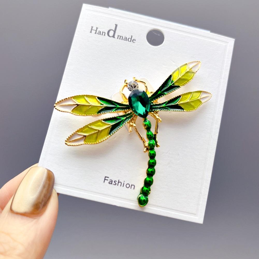 Green Enamel Dragonfly Brooch for Women Flying Animal Fashion Clothing Pins Enamel Pins for Clothes Women Clothing Accessories