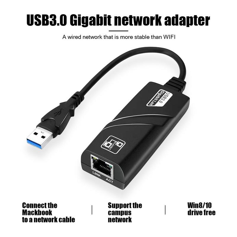 100/1000Mbps USB 3.0 Wired Network Card USB To RJ45 Type C To RJ45 LAN Ethernet Adapter for PC Macbook Windows Laptop Game