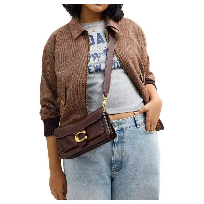 Coach Tabby 26 Brand Logo Detachable Shoulder Strap Design Leather Handbag Crossbody Shoulder Bag Medium Women Handbag Brass Maple CCX04-B4MPL