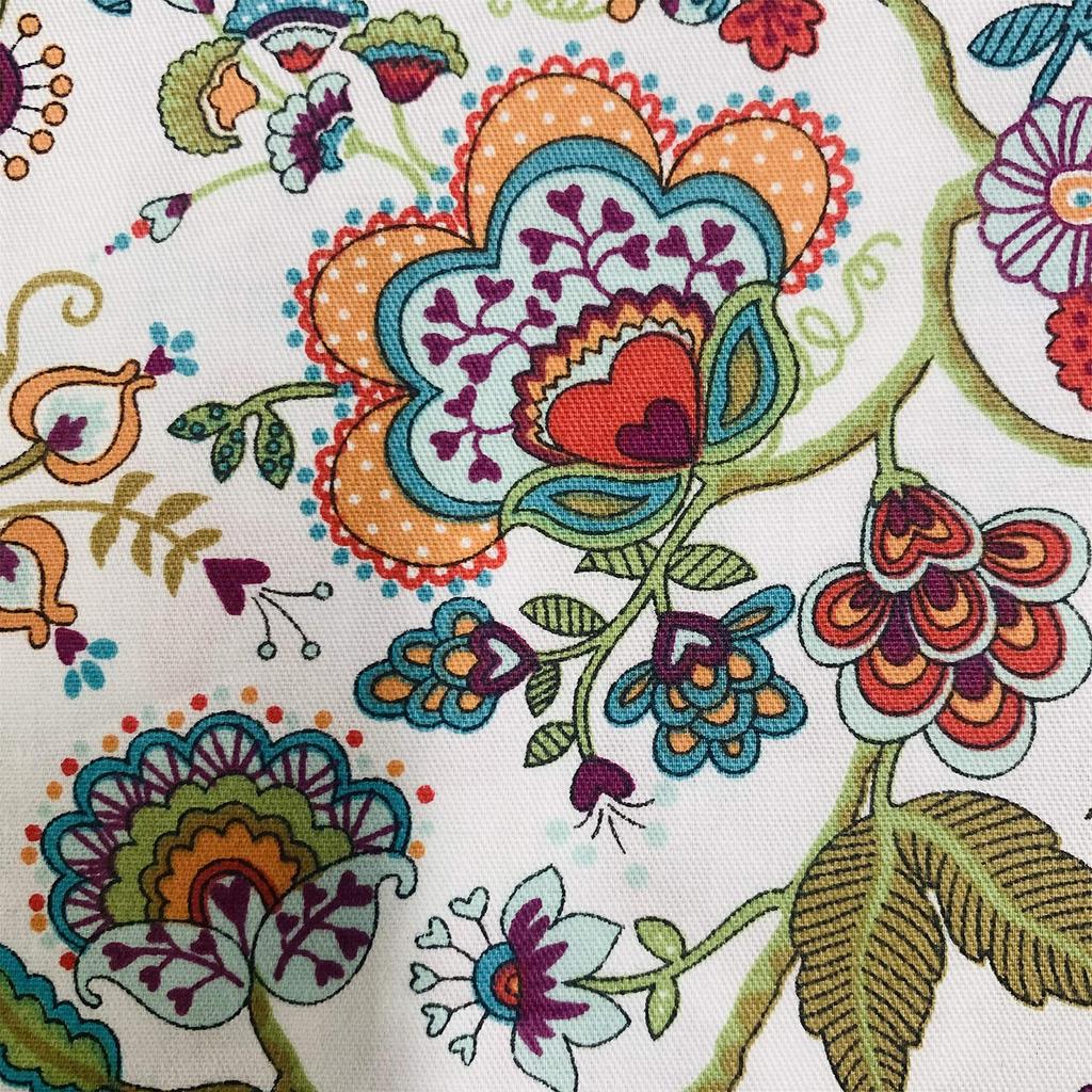 Handmade Fabric for Fabric Lunch and Combed Cotton Twill Weave Floral Pattern Tapestries, Panels, Curtains, Bags, Crafts. 100% (Green Leaves, 200cm)