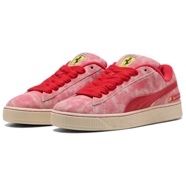 Puma Scuderia Ferrari X Suede XL Desert Sun Pack - Rosso Corsa Men Sneakers Pink Alpine-Snow 308785-01