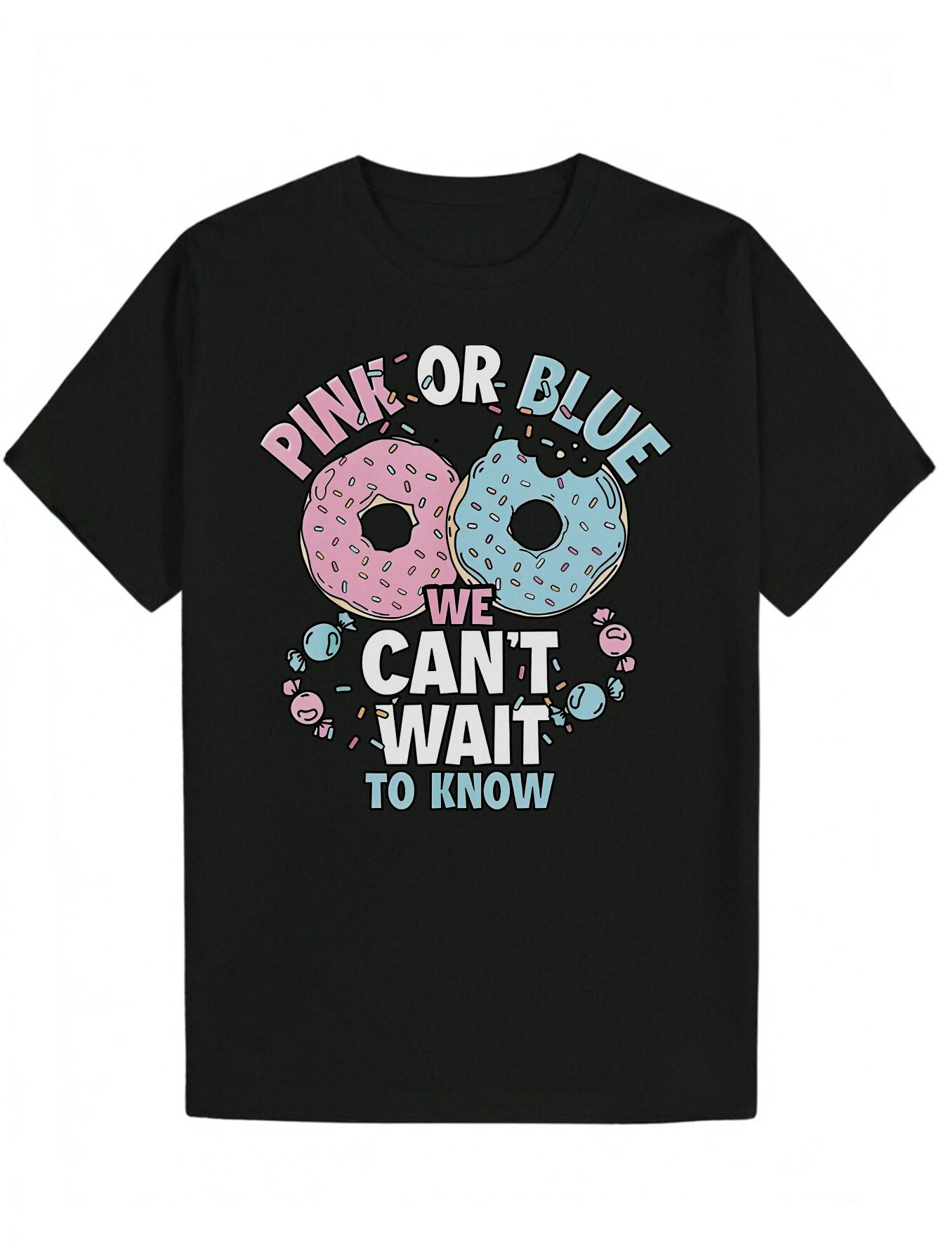 

Casual Summer T-shirt - Pink or Blue Donut Graphic XXXXL