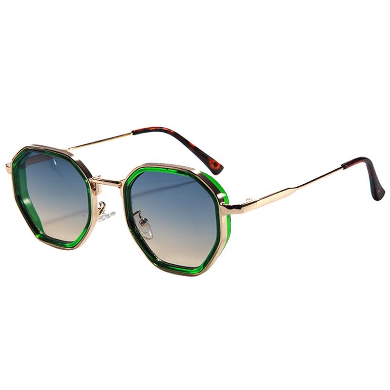 New Steampunk Sunglasses Men's Metal Polygon Large Frame Trendy Sunglasses Men's M5242