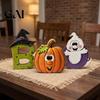 Autumn Theme Home Ornament Halloween Wooden Ornament, Retro Solid Ghost/Letter/Pumpkin Sign, Tabletop Vintage Table Centerpieces Centerpiece