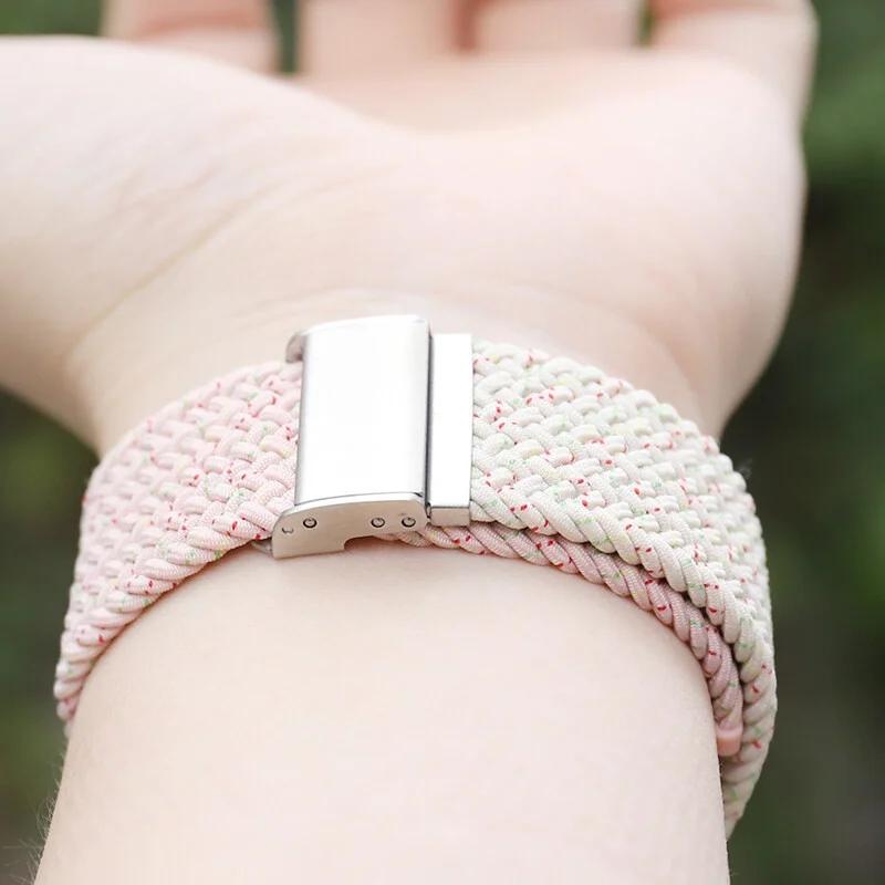 20mm/22mm Strap for Samsung Galaxy watch 6 4 5 pro active 2 Gear S3 braided solo loop bracelet correa Huawei watch GT 2 3 band