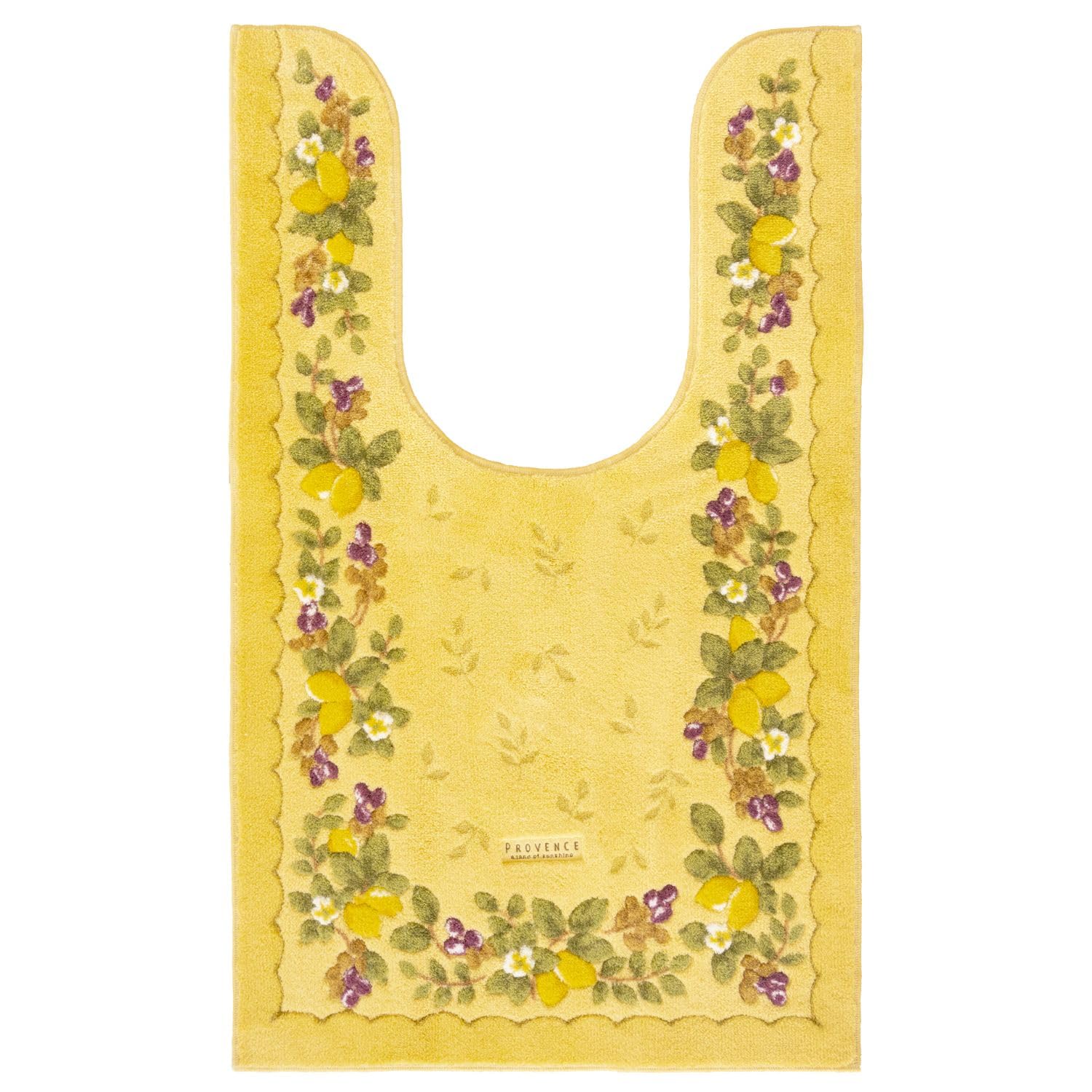 Oka (OKA) Provence Ciel Long Toilet Mat, Approx. 105 cm x 63 cm, Yellow (Washable, Stylish, Wide, Nordic, Large)