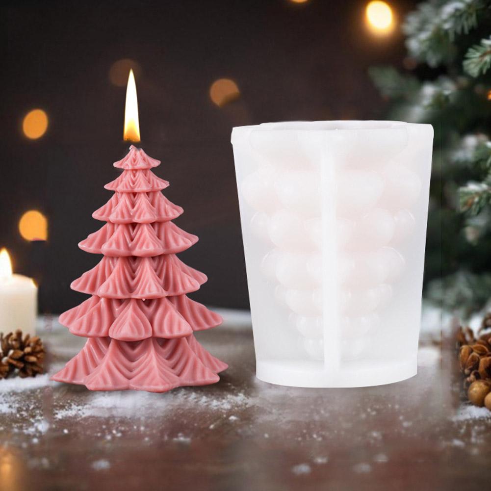 Christmas Tree Carving Pattern Cylindrical Candle Silicone Mold Reindeer Snowflake Cylindrical Elk Candle Mold Christmas Gifts