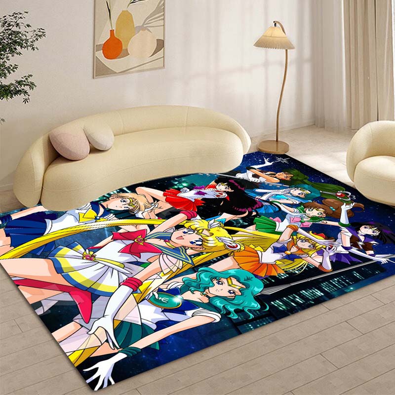 

High-definition 3D Sailor Moon anime rug, suitable for bedrooms, living rooms, home sofa decoration, large decorative rug, and 60x90cm