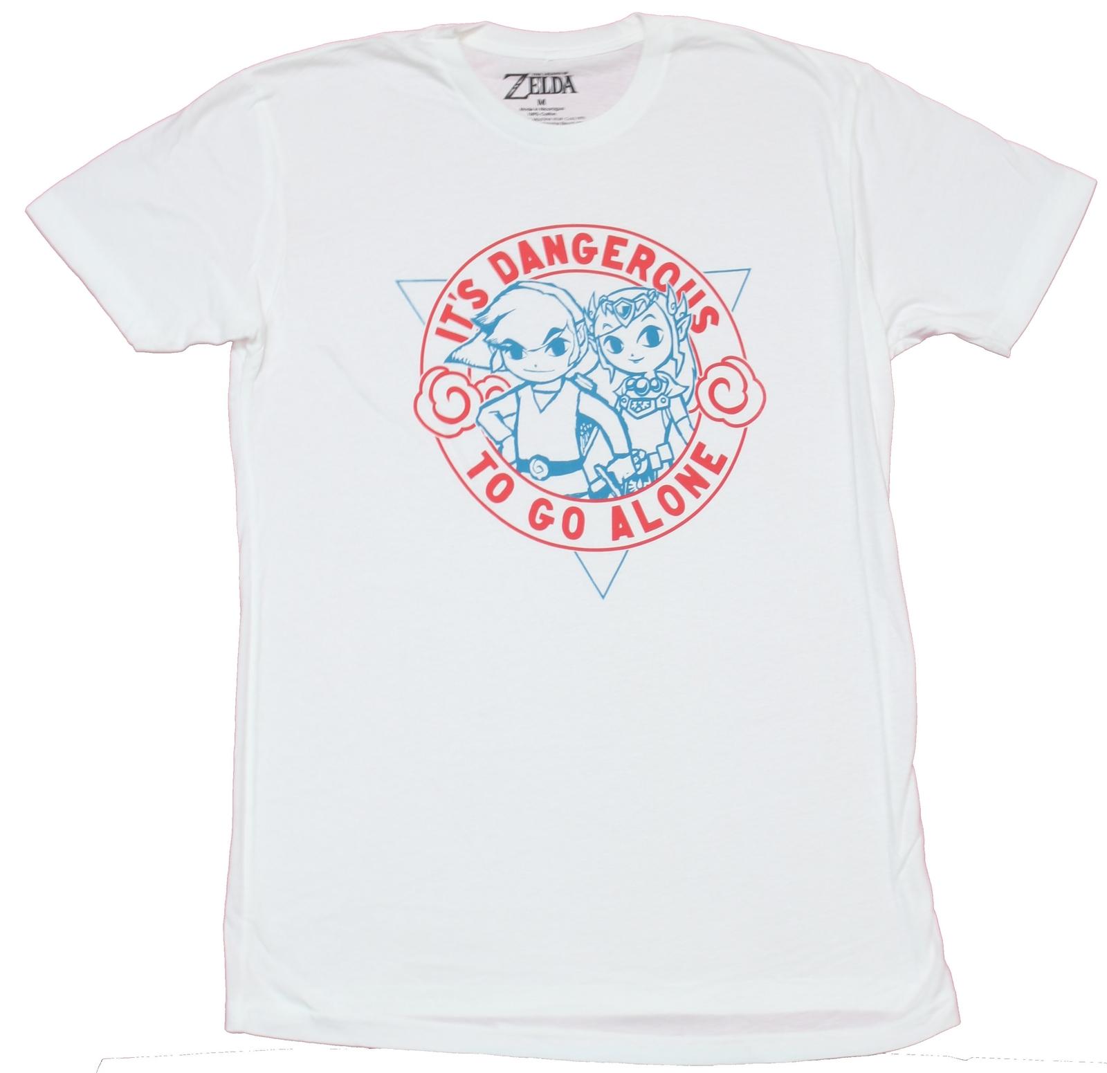 Legend of Zelda Adult New T-Shirt - It s Dangerous to Go Alone Circle Pic S
