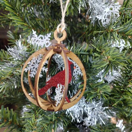 

Деревянное рождественское украшение, полые сферические подвесные украшения, деревенский шар, праздничное украшение для рождественской елки, семьи, друзей, подарков