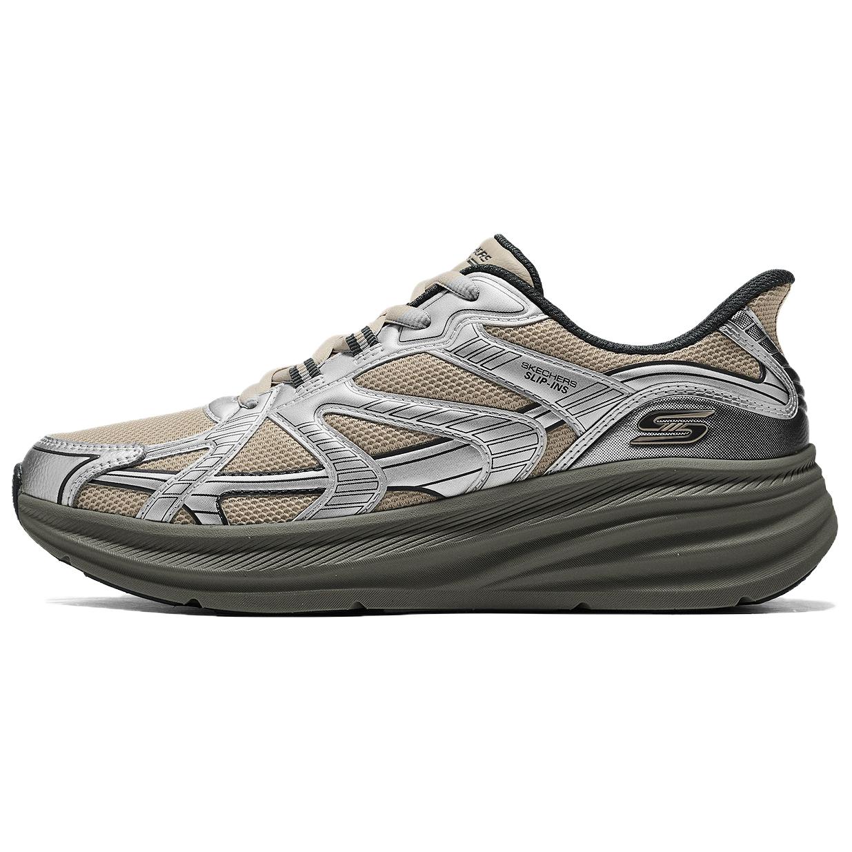 Skechers Bobs Mens Comfortable Lightweight Mesh PU Shock Absorbing Running Shoes Men sneakers Gray Brown 118437-TPSL 39.5