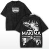 T-shirt Manga Chainsaw Man Makima Hommes Femmes Vêtements Vintage Lavé T-shirt Été Manches Courtes Coton T-shirts Hauts