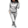 New Autumn and Winter European and American New Sports and Leisure Printing Pullover Hooded Sweater Sweatpants Set Sweater Plus Trousers