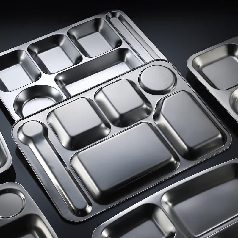 Rectangular 304 Stainless Steel Divided Dinner Plate