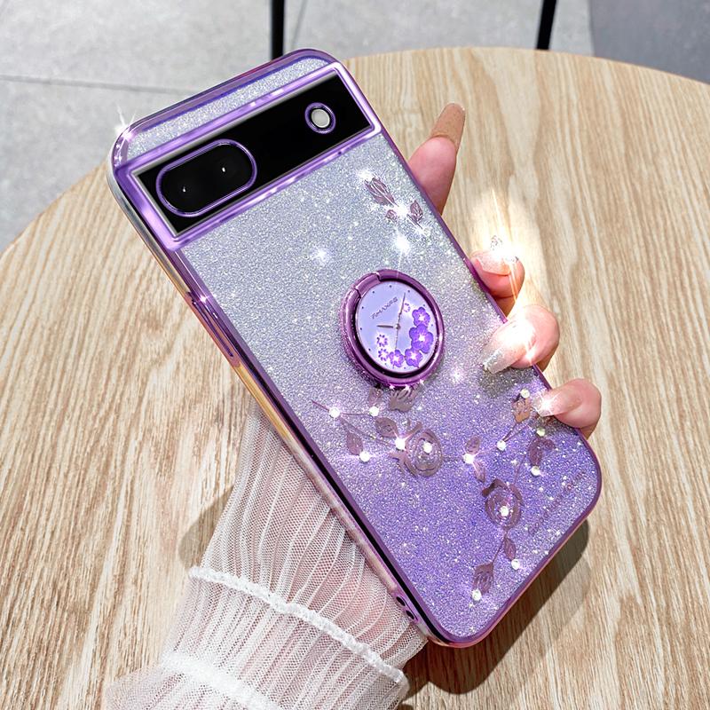 

KADEM For Google Pixel 7a Cover TPU Gradient Phone Case with Ring Kickstand Purple