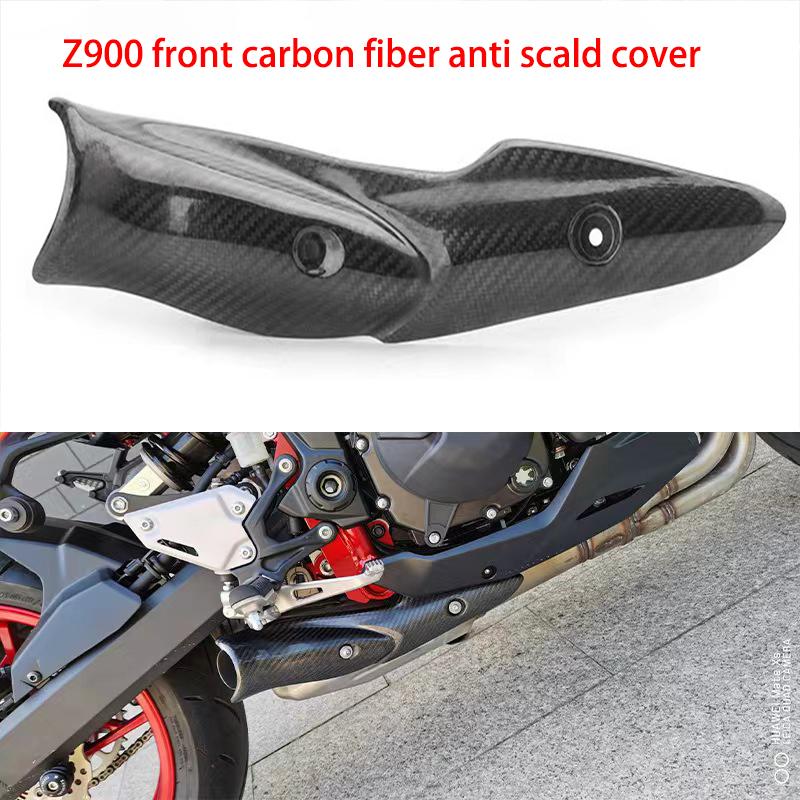 Motorcycle Heat Shield Exhaust Muffler Pipe With Carbon Fiber Cover For TF/Z900 Kawasaki z900 Heat Shield slip-on