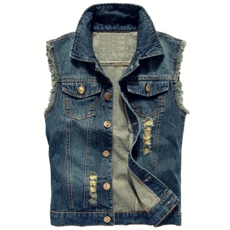 E 95427 Casual Slim Fit Denim Vest Slim Fit Denim Vest