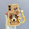 KEYSION Shockproof Case for VIVO Y04 with Lanyard Soft Silicone Cute 3D Cartoon Doll Phone Cover for VIVO Y29s 5G