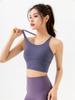 Women Padded Full Cup Yoga Bra Wire-Free Cross Back Sports Brassiere Beauty Back Shockproof Bralette Sexy Breathable Quick-Dry Fitness Underwear