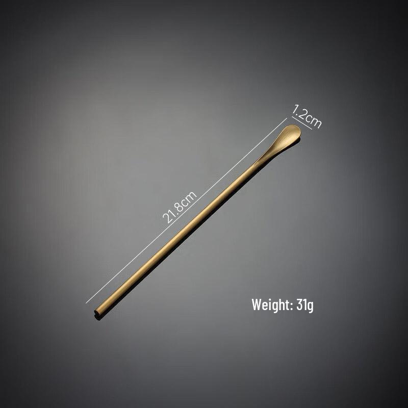Japanese Style Gold 304 Stainless Steel Long Stirring Spoons