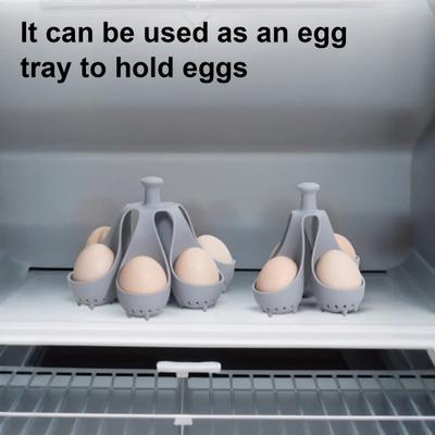Silicone Egg Boiler Rack BPA-Free Egg Holder for Boiling Even Heating Draining Drying