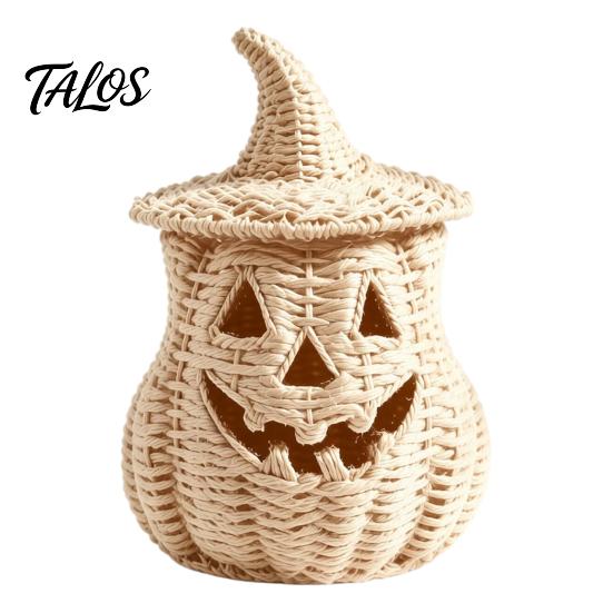 Festliche Kürbisdekoration Halloween Gruselige Aufbewahrungsbox, Harz Jack-O'-Lantern Teelichthalter, Hohl für Tischdekoration Partyhalter