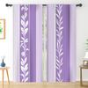 2 st Lila Blommönstrade Gardiner Vardagsrum Sovrum Fönster Polyester Draperier Heminredning Stångficka Fönstergardiner