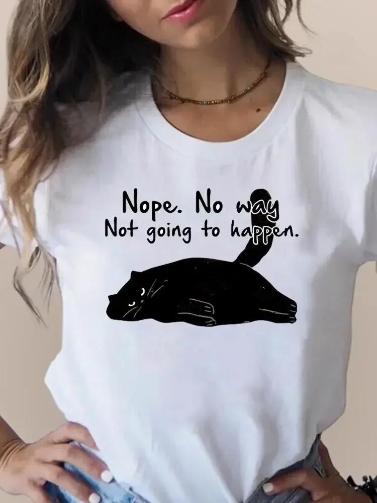 Camisetas con estampado gráfico de aniUnisexs para mujer ropa de moda con estampado de aniUnisexs ropa de Unisexga con gato