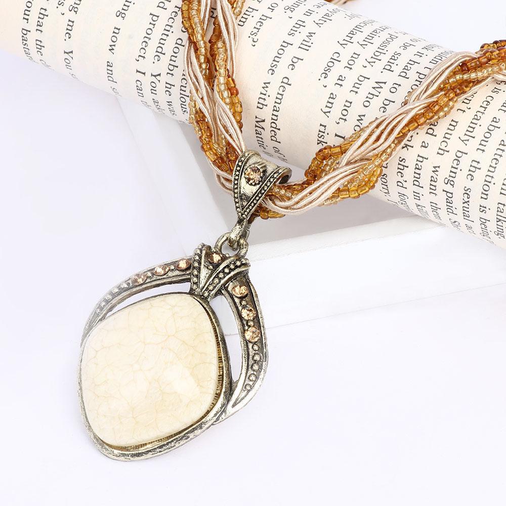 

Бусы Ретро Ожерелья Богемный Стиль Кулон и Ожерелье Винтаж Ромб Драгоценный Камень Ювелирные Изделия Партии Колье