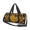 Maßgeschneiderte Goldener Löwe Barock Print Reise Duffel Tasche Unisex Sport Yoga Fitnessstudio Tasche Outdoor Leicht Wasserdicht Fitness Taschen