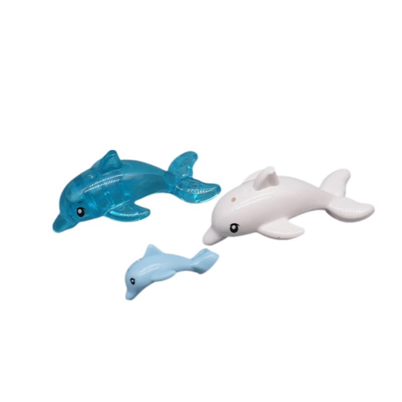 MOC Tier Szene Bausteine Katzen Hunde Schafe Schweine Hühner Adler Papageien Delfin Zoo Rahmen Zubehör DIY Spielzeug Steine T14