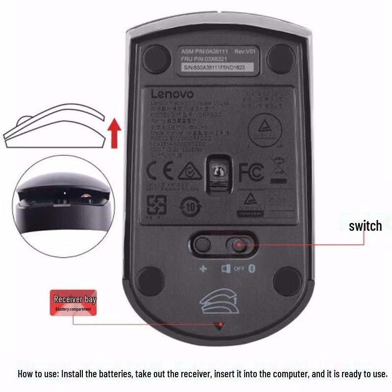 Lenovo ThinkPad Red Dot Wireless Blue Light Mouse